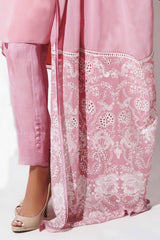 Tea Pink Schiffli Georgette Chiffon Salwar Kameez (3-Piece) - Image 5