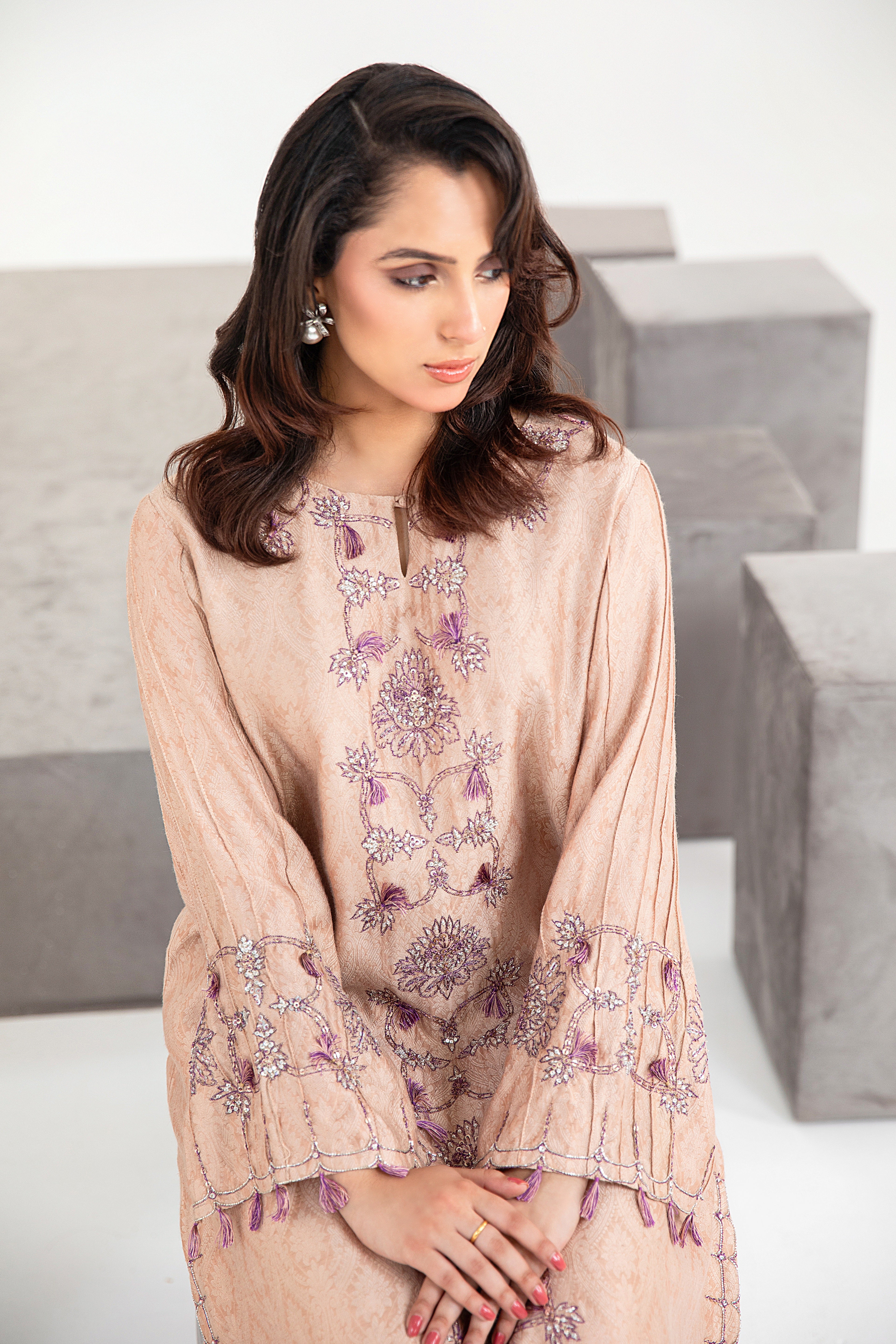 Blush Embellished Khaddi Cotton Salwar Kameez (2-Piece) - Image 4