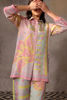 Pink Blue Yellow Printed Silk Co-ord Set (2-Piece) - Image 11