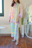 Pink Blue Yellow Printed Silk Co-ord Set (2-Piece) - Image 5