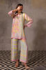 Pink Blue Yellow Printed Silk Co-ord Set (2-Piece) - Image 9