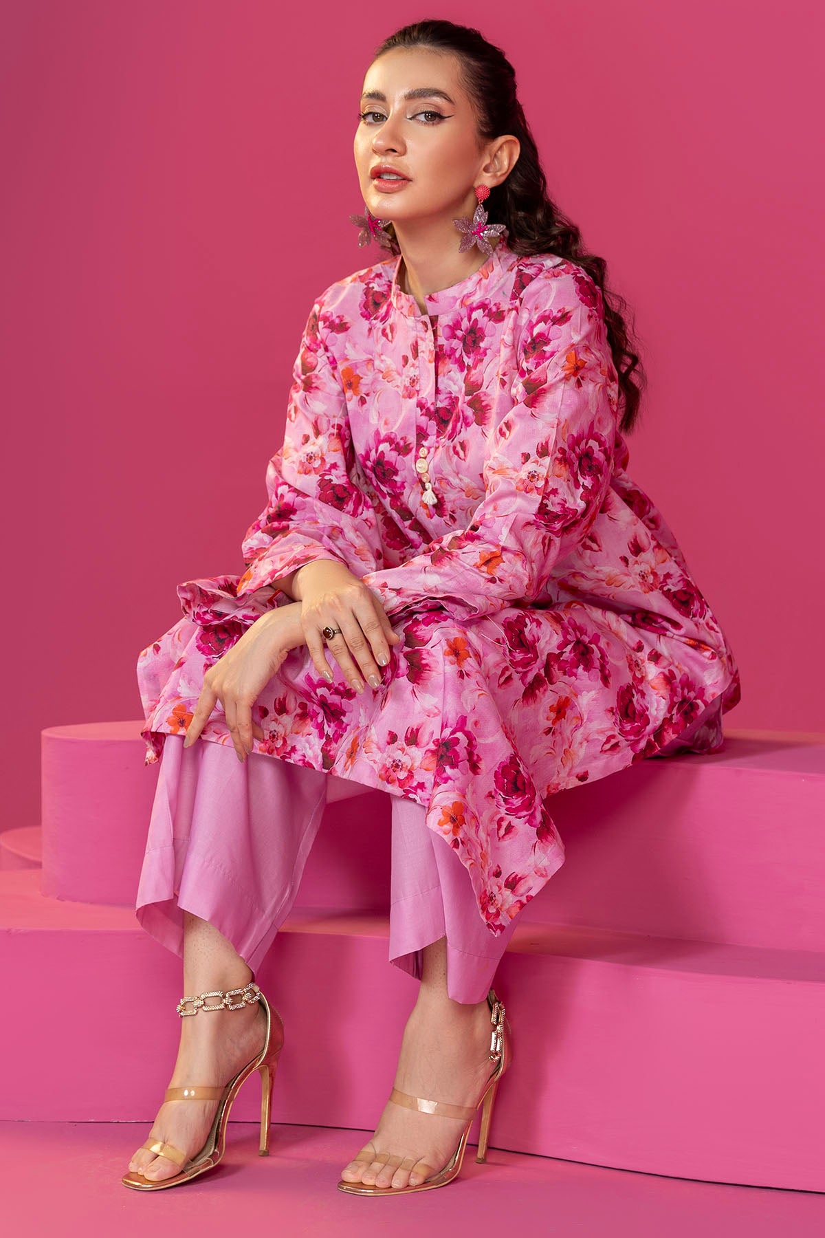 Pink Digital Printed Lawn Salwar Kameez (2-Piece) - Image 3