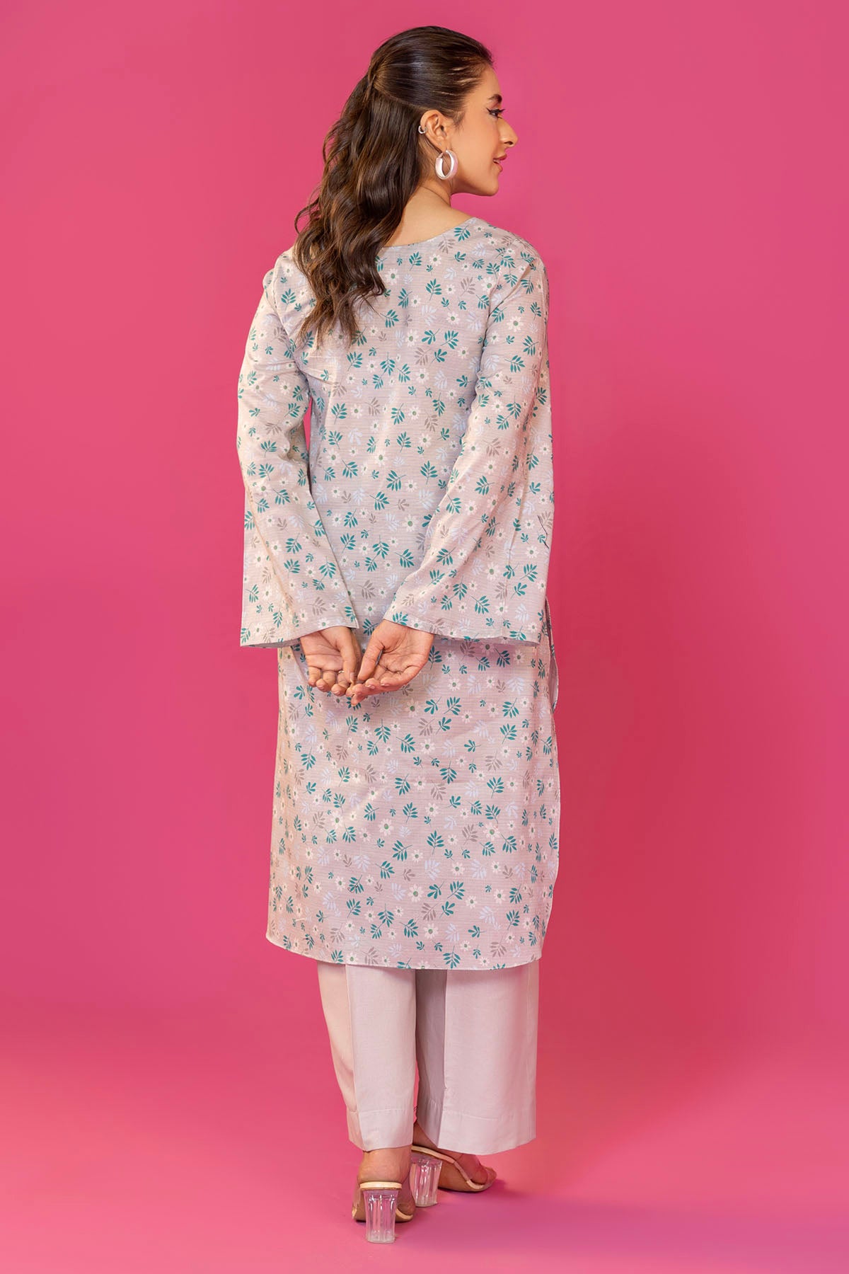 Soft Pink Digital Printed Lawn Salwar Kameez (2-Piece) - Image 5