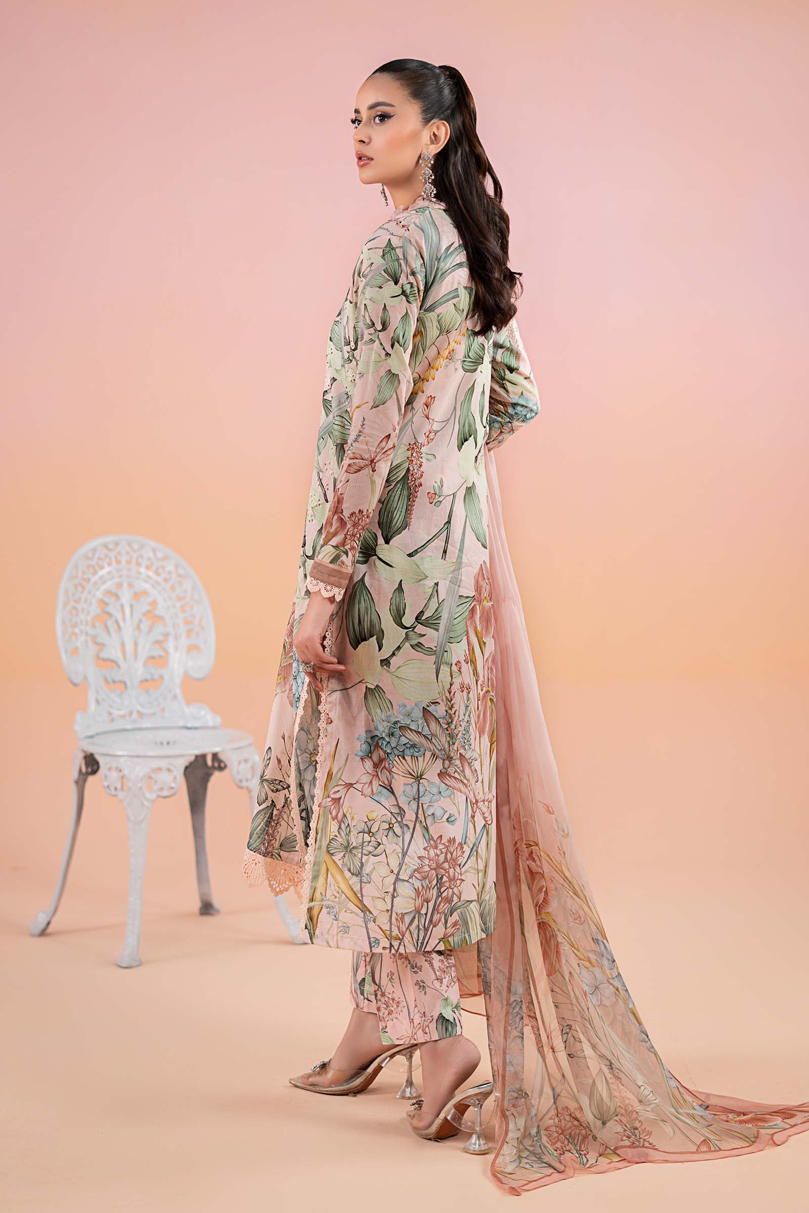 Peach Embroidered Lawn 3-Piece Suit - Image 6