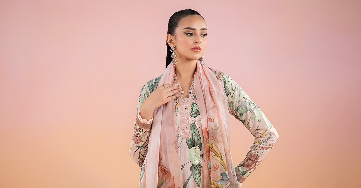 Peach Embroidered Lawn 3-Piece Suit - Image 7