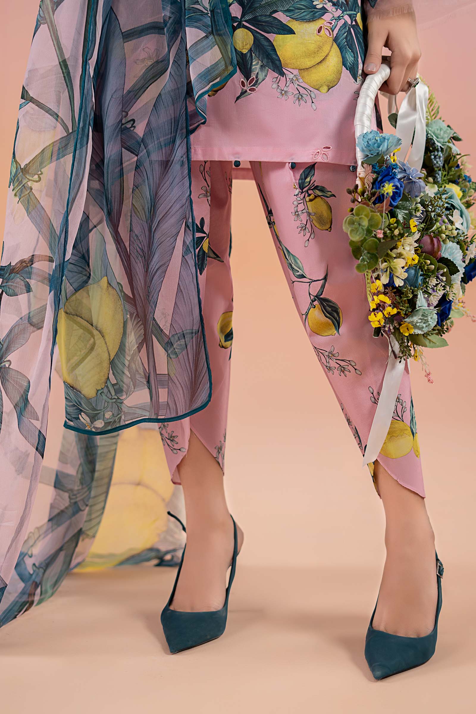 Pink Embroidered Lawn Salwar Kameez (3-Piece) - Image 6