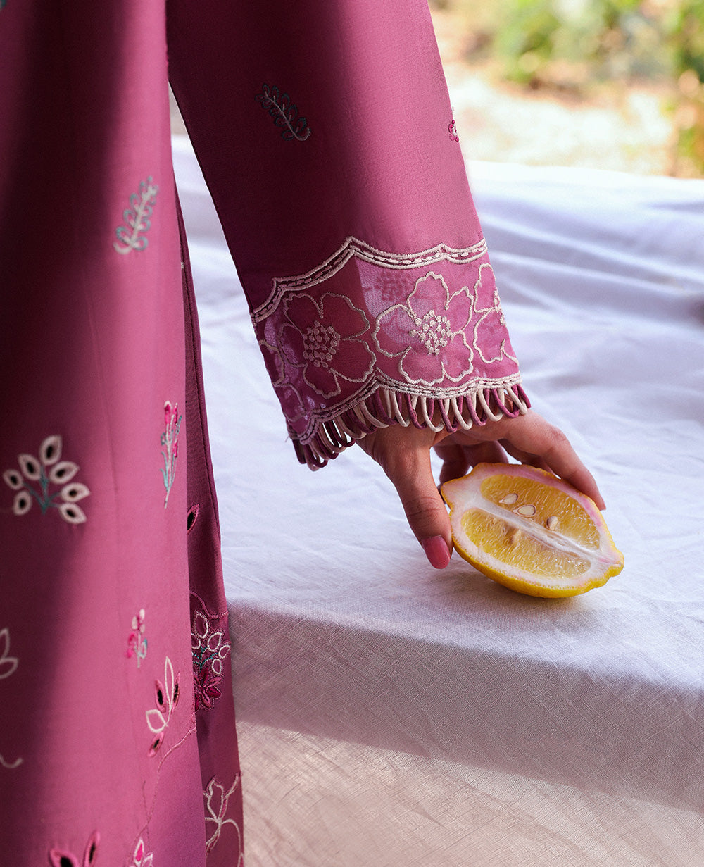 Rose Pink Embroidered Lawn Salwar Kameez (3-Piece) - Image 7