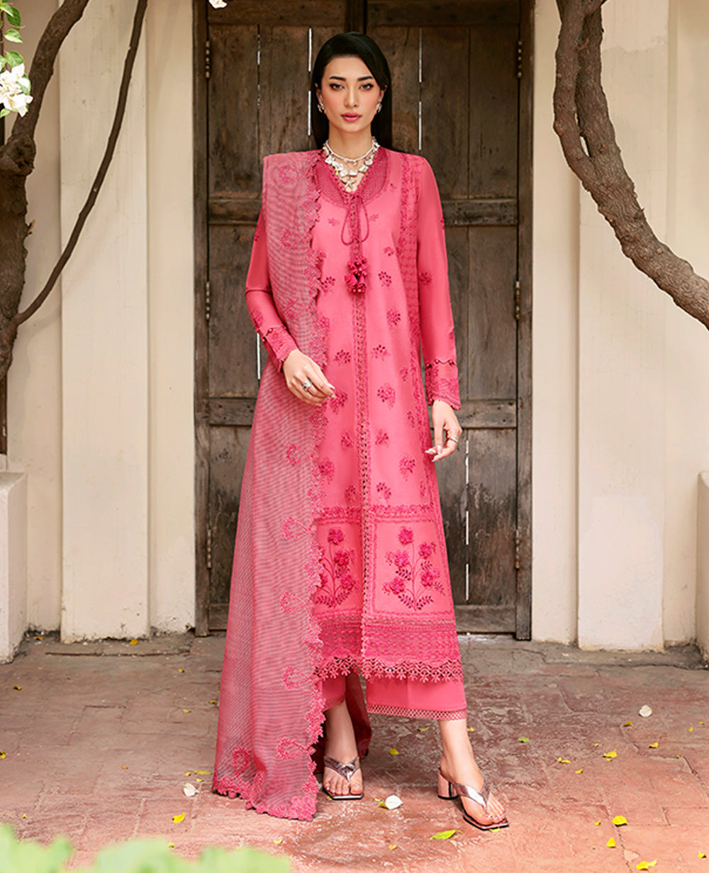Coral Embroidered Lawn 3-Piece Suit - Image 1