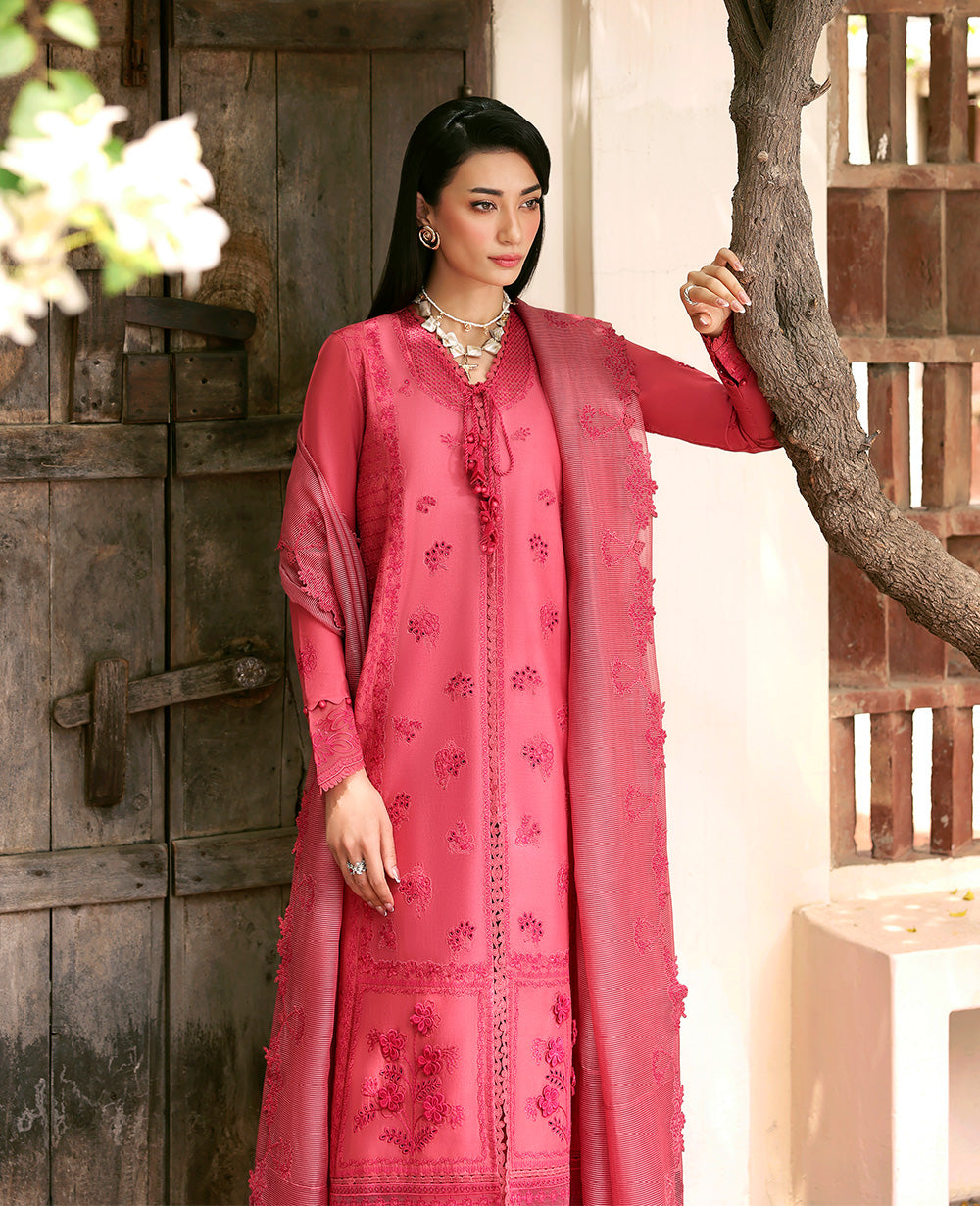 Coral Embroidered Lawn 3-Piece Suit - Image 3