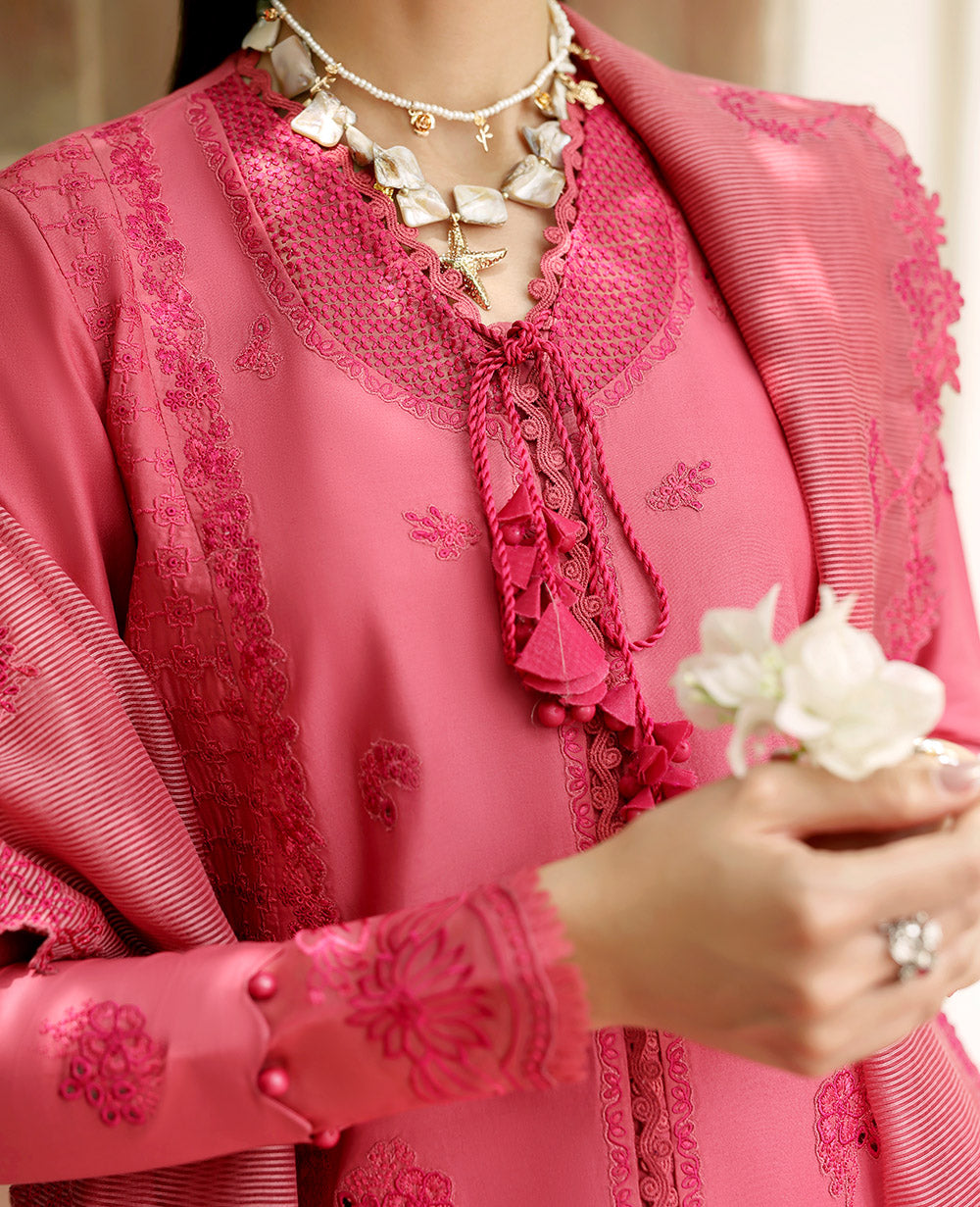 Coral Embroidered Lawn 3-Piece Suit - Image 6