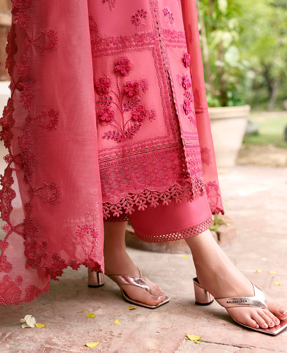 Coral Embroidered Lawn 3-Piece Suit - Image 7