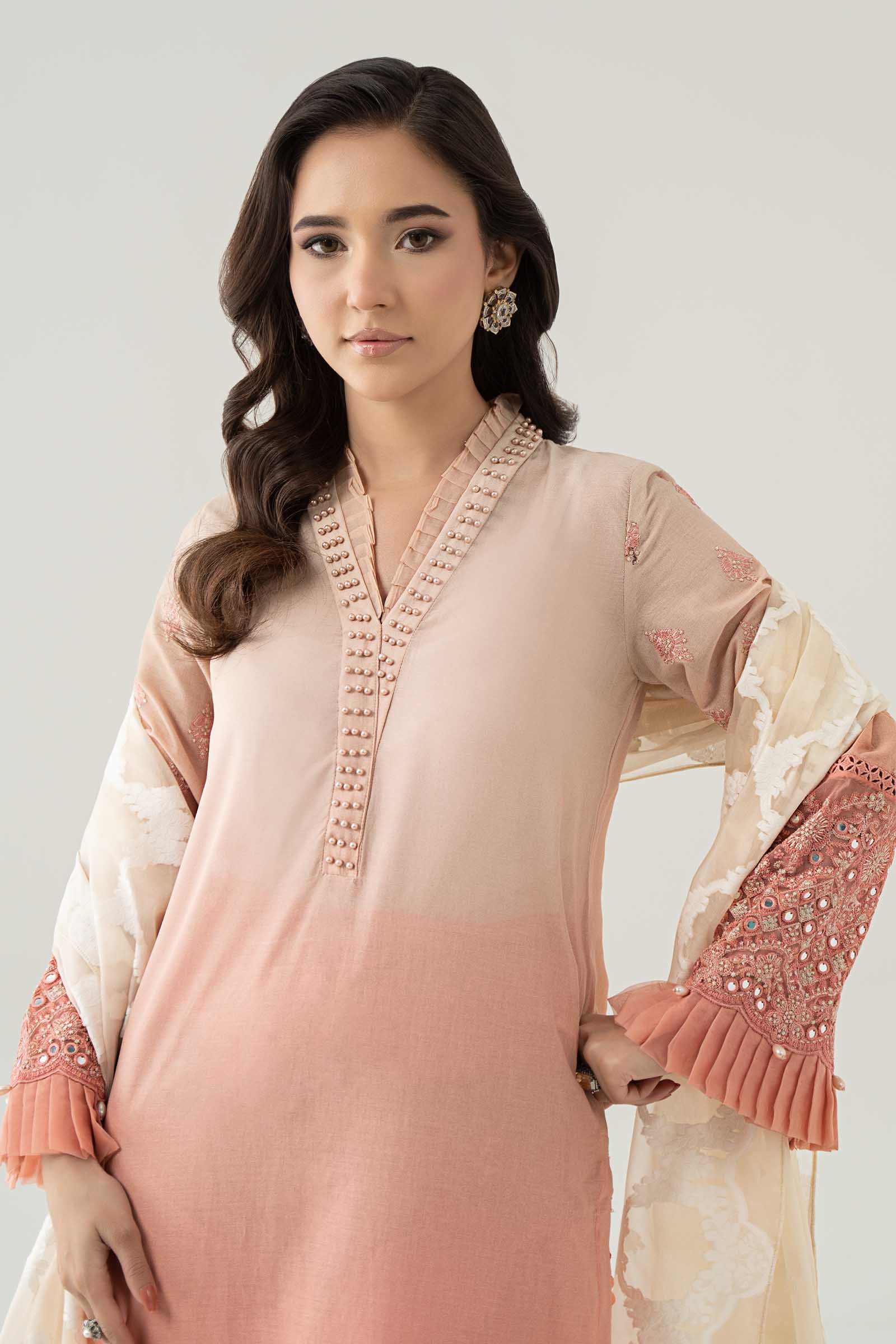 Pink Panni Embroidered Lawn Salwar Kameez (3-Piece) - Image 3