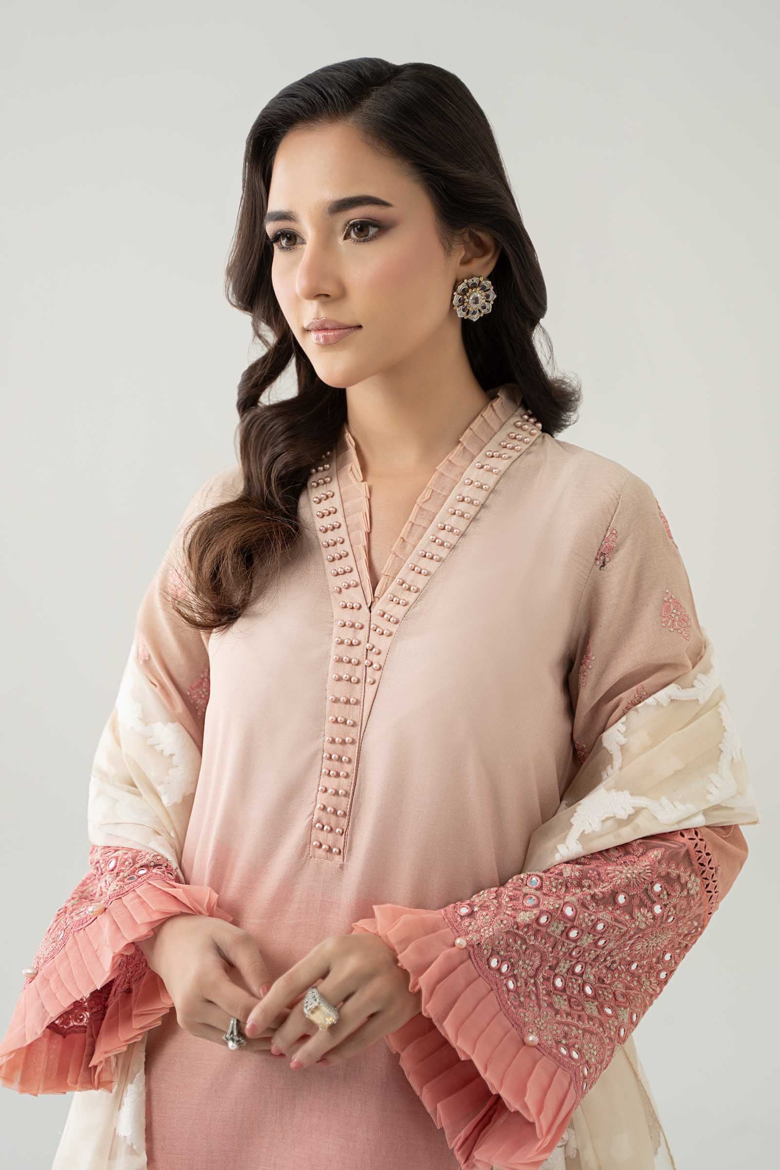Pink Panni Embroidered Lawn Salwar Kameez (3-Piece) - Image 4