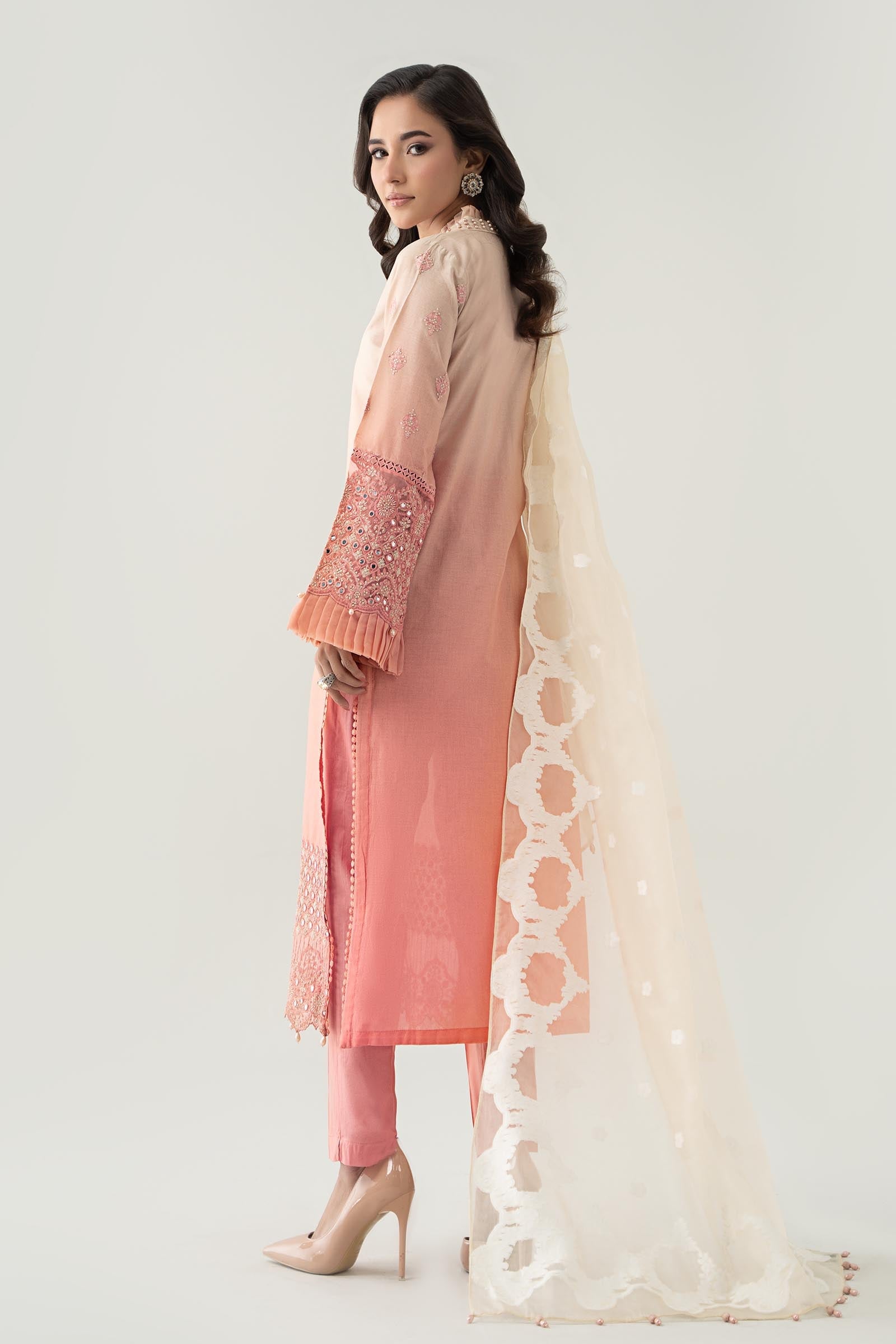 Pink Panni Embroidered Lawn Salwar Kameez (3-Piece) - Image 7