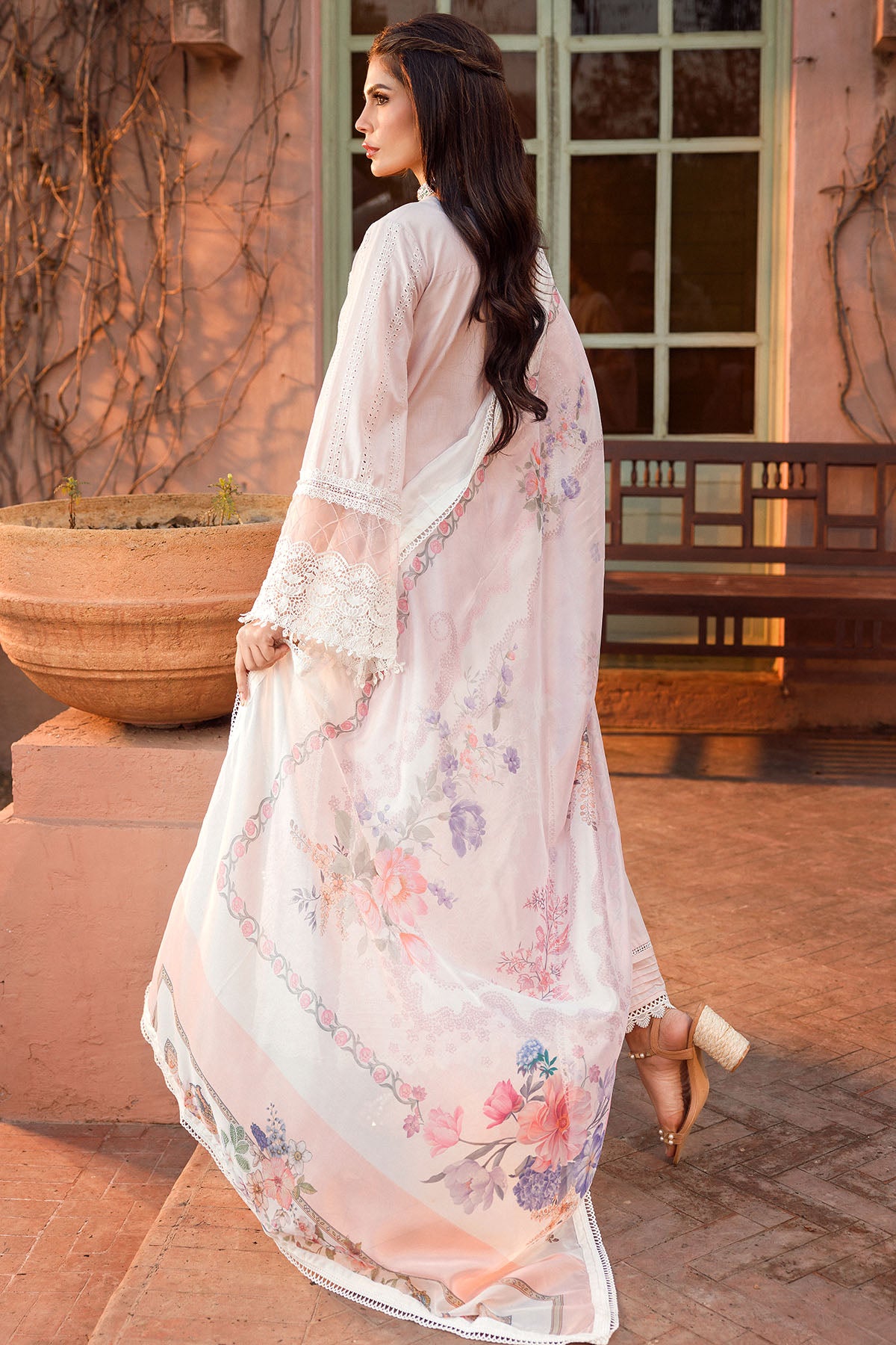 Soft Pink Schiffli Embroidered Lawn 3-Piece Suit - Image 5