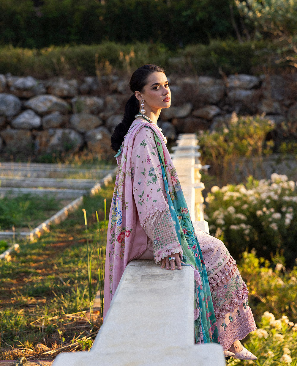Powder Pink Embroidered Lawn 3-Piece Suit - Image 6