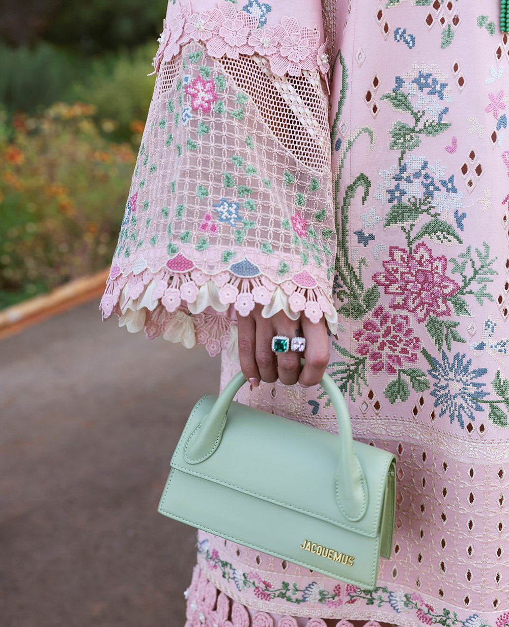 Powder Pink Embroidered Lawn 3-Piece Suit - Image 7