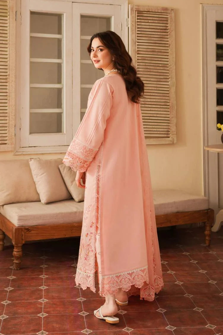 Sicily Pink Embroidered Lawn & Organza 3-Piece - Image 3
