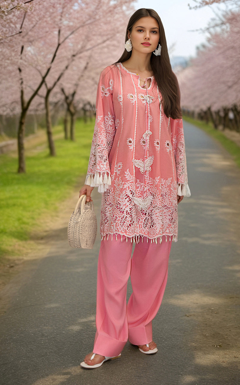 Pink Embroidered Lawn 2-Piece Suit - Image 1