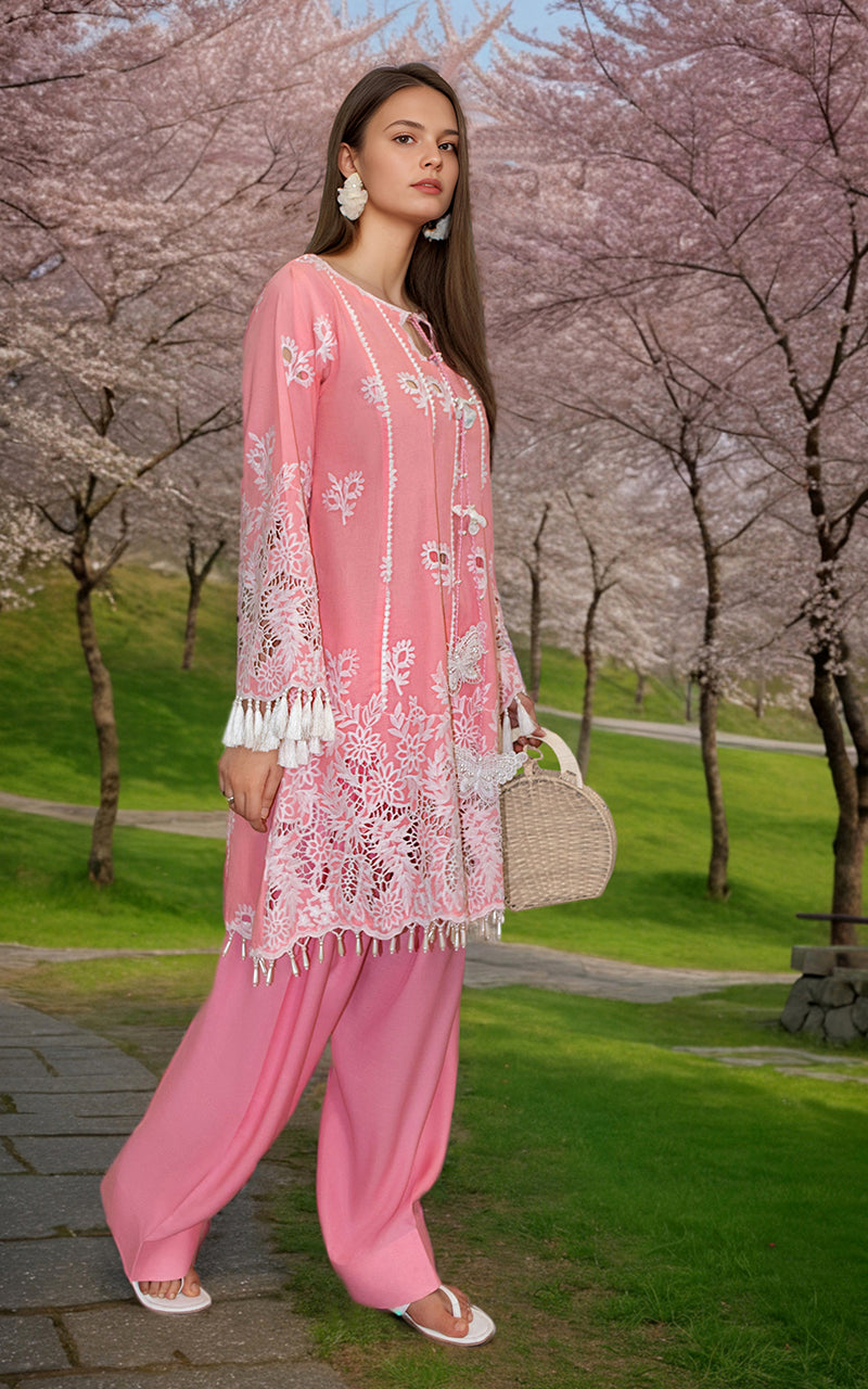 Pink Embroidered Lawn 2-Piece Suit - Image 2