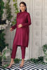 Pakistani Magenta Hand-Embellished Linen Salwar Kameez (2-Piece) - Image 2