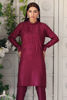 Pakistani Magenta Hand-Embellished Linen Salwar Kameez (2-Piece) - Image 3