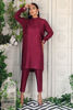 Pakistani Magenta Hand-Embellished Linen Salwar Kameez (2-Piece) - Image 4