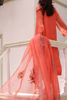 Pakistani Coral Ari Embroidered Organza Salwar Kameez (3-Piece) - Image 9