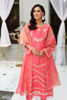 Coral Embroidered Organza & Silk Salwar Kameez (3-Piece) - Image 3