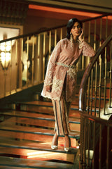 Blush Embroidered Organza Jacket Salwar Kameez (2-Piece) - Image 6