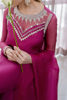 Magenta Swarovski Organza Salwar Kameez (3-Piece) - Image 3