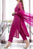 Magenta Swarovski Organza Salwar Kameez (3-Piece) - Image 4
