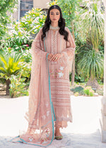Pastel Pink Embroidered Organza Cotton Net Salwar Kameez (3-Piece) - Image 2