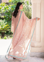 Pastel Pink Embroidered Organza Cotton Net Salwar Kameez (3-Piece) - Image 4