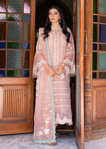 Pastel Pink Embroidered Organza Cotton Net Salwar Kameez (3-Piece) - Image 6