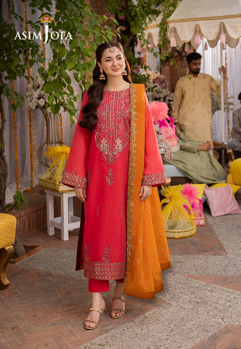 Pakistani Pink Zari Sequin Paper Cotton 3-Piece Suit - Image 1