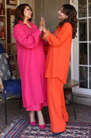 Pakistani Shocking Pink Handworked Pure Grip Kurta (2-Piece) - Image 3