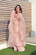 Pakistani Blush Pink Embroidered Pure Silk Salwar Kameez (3-Piece) - Image 2