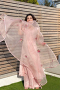 Pakistani Blush Pink Embroidered Pure Silk Salwar Kameez (3-Piece) - Image 5