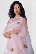 Pakistani Blush Pink Embroidered Pure Silk Salwar Kameez (3-Piece) - Image 7