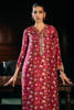 Pakistani Deep Pink Floral Embroidered Pure Raw Silk Salwar Kameez (2-Piece) - Image 3