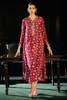 Pakistani Deep Pink Floral Embroidered Pure Raw Silk Salwar Kameez (2-Piece) - Image 4