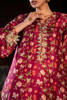 Pakistani Deep Pink Floral Embroidered Pure Raw Silk Salwar Kameez (2-Piece) - Image 9