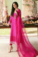 Magenta Embroidered Pure Raw Silk Salwar Kameez (3-Piece) - Image 5
