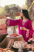 Magenta Embroidered Pure Raw Silk Salwar Kameez (3-Piece) - Image 8