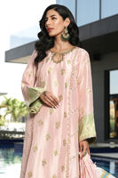 Pakistani Powder Pink Gota Sequin Raw Silk Salwar Kameez (3-Piece) - Image 6
