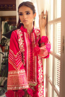 Deep Fuchsia Block Printed Silk Salwar Kameez (2-Piece) - Image 3