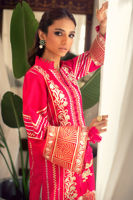 Deep Fuchsia Block Printed Silk Salwar Kameez (2-Piece) - Image 4