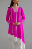 Pakistani Magenta Embroidered Pure Raw Silk Salwar Kameez (3-Piece) - Image 3