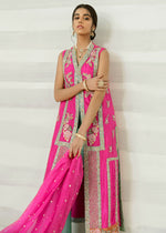 Hot Pink Embroidered Raw Silk Salwar Kameez (3-Piece) - Image 5